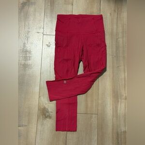 Red/Pink Lululemon Fast & Free Leggings
